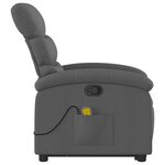 vidaXL Fauteuil de massage inclinable Gris foncé Tissu