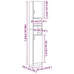 vidaXL Meuble de salle de bain Chêne artisanal 32x25 5x190 cm Bois d'ingénierie