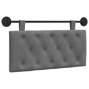 vidaXL Tête de lit suspendue Gris foncé Velours