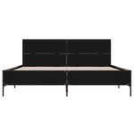vidaXL Cadre de lit noir 140x190 cm bois d'ingénierie et métal