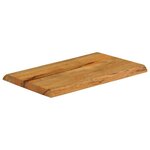 vidaXL Dessus de table 70x40x2 5 cm bord vivant bois massif manguier