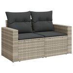 vidaXL Salon de jardin 11 Pièces avec coussins gris clair résine tressée