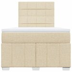 vidaXL Sommier à lattes de lit avec matelas crème 120x190 cm tissu