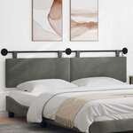 vidaXL Tête de lit suspendue Gris clair Tissu en velours côtelé