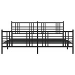 vidaXL Cadre de lit métal sans matelas avec pied de lit noir 193x203cm