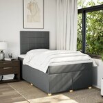 vidaXL Sommier à lattes de lit avec matelas gris foncé 120x190cm tissu