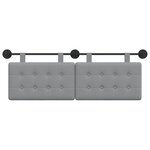 vidaXL Tête de lit suspendue Gris clair Tissu
