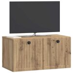 vidaXL Meuble TV mural Montage mural Chêne artisanal 59 5 x 31 x 30 cm