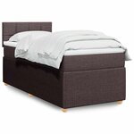 vidaXL Sommier à lattes de lit avec matelas Marron foncé 90x200 cm