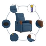 vidaXL Fauteuil de massage inclinable Bleu Tissu