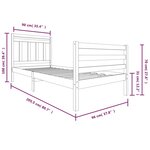 vidaXL Cadre de lit sans matelas blanc bois massif 90x200 cm