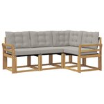 vidaXL Ensemble de canapés d'extérieur 4 pc Blanc et gris clair