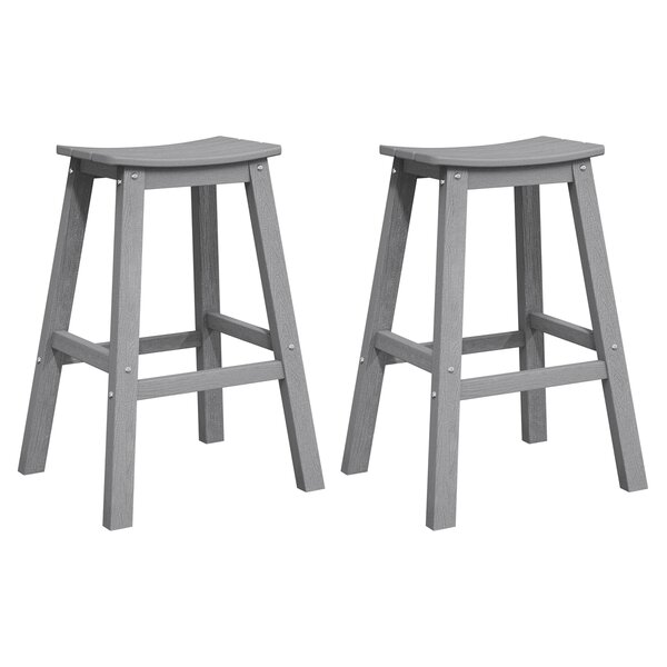 vidaXL Tabourets de bar 2 Pièces Gris clair HDPE