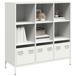 vidaXL Buffet haut blanc 101 5x39x103 5 cm acier