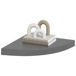 vidaXL Étagère d'angle flottante gris brillant 35x35x3 8 cm MDF