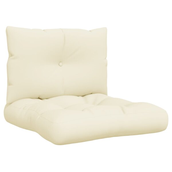 vidaXL Coussins de palette lot de 2 crème tissu