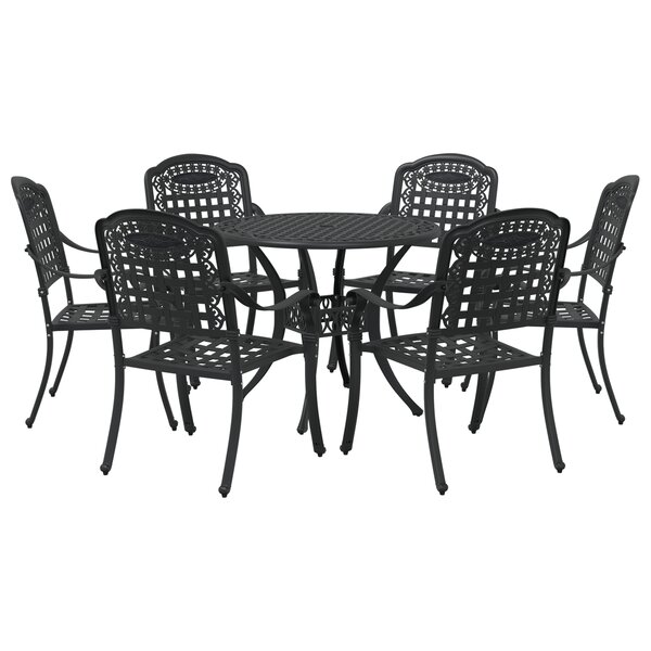 vidaXL Set de 4 Noir Aluminium Grand Léger Table de Jardin Ronde