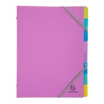 Trieur plastique forever young exacompta 8 divisions couleurs assorties - lot de 4