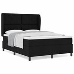 vidaXL Lit à ressorts avec matelas Noir 140 x 200 cm tissu