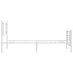 vidaXL Cadre de lit métal sans matelas avec pied de lit blanc 90x200cm