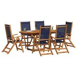 vidaXL Ensemble à Manger de jardin 7Pièces bois d'acacia solide textilène