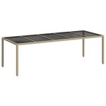 vidaXL Table de Jardin Beige 250 x 100 x 75 cm polyrotin