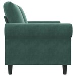 vidaXL Canapé à 2 places Vert foncé 140 cm Velours
