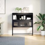 vidaXL Buffet noir 100 5x39x107 cm acier laminé à froid