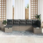 vidaXL Ensemble de Canapés avec coussin 7 Pièces polyrotin
