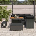 vidaXL Ensemble de canapé de jardin 8 Pièces Noir polyrotin