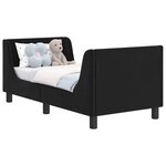 vidaXL Cadre de lit pour tout-petit avec tête de lit Noir 70 x 140 cm