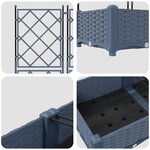 vidaXL Jardinière avec treillis 5 Pièces Grise 120x120x125 5 cm
