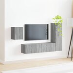 vidaXL Ensemble meuble TV 4 Pièces Gris Sonoma Bois d'ingénierie