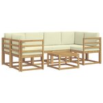 vidaXL Ensemble de canapés d'extérieur 7 Pièces Blanc et crème