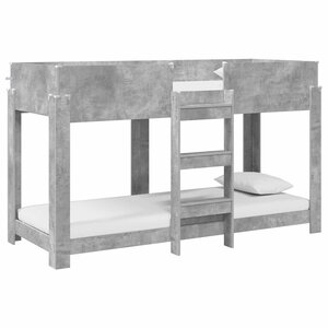 vidaXL Lit Superposé pour Enfants Gris béton 75 x 190 cm