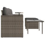 vidaXL Salon de jardin avec coussins 3 Pièces gris résine tressée