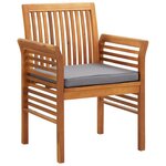 vidaXL Ensemble à manger d'extérieur 5 Pièces et coussins Acacia solide