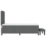 vidaXL Lit avec Sommier avec Matelas & Banc Gris Foncé 90x190 cm Tissu