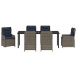 vidaXL Ensemble de Salle à Manger de Jardin 7 Pièces en Rattan Poly Grise