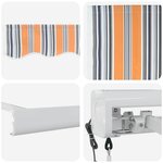 vidaXL Auvent Rétractable Multicolore 350 x 250 cm Tissu  Métal
