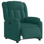vidaXL Fauteuil inclinable électrique Vert foncé Tissu