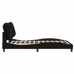 vidaXL Cadre de lit sans matelas Hvar noir 140x200 cm tissu