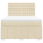 vidaXL Sommier à lattes de lit avec matelas Crème 140x190 cm Tissu