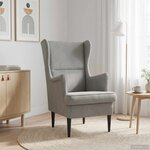 vidaXL Fauteuil Gris clair Velours