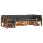 vidaXL Ensemble de canapés d'extérieur 7 pc Naturel et Anthracite