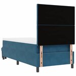 vidaXL Lit à ressorts avec matelas Bleu foncé 90 x 200 cm Velours