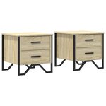 vidaXL Tables de chevet 2 Pièces chêne sonoma 40x41x40 cm bois ingénierie
