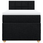 vidaXL Sommier à lattes de lit avec matelas Noir 90x200 cm Tissu