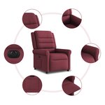 vidaXL Fauteuil inclinable électrique Rouge bordeaux Tissu