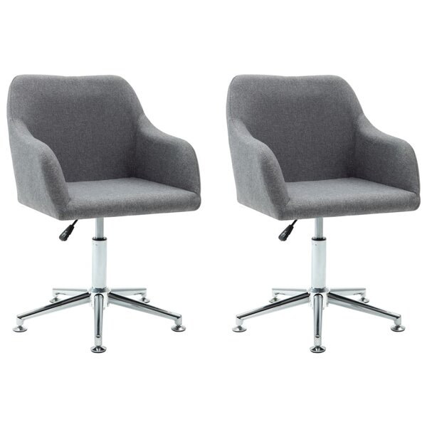 vidaXL Chaises pivotantes à manger lot de 2 gris clair tissu